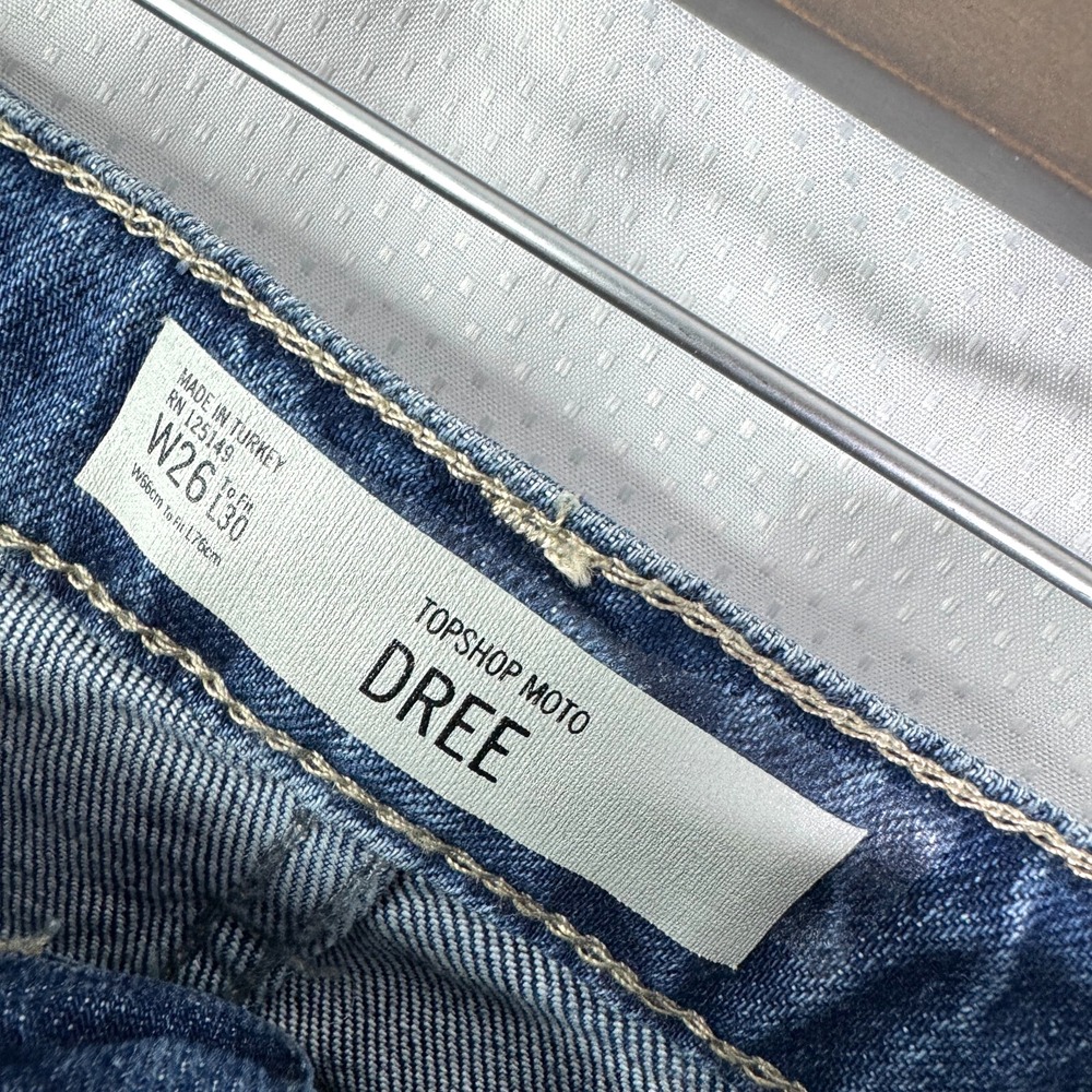Topshop Moto Dree Womens Blue Denim Jeans Pants Sz W26 to Fit L30 - Picture 4 of 5